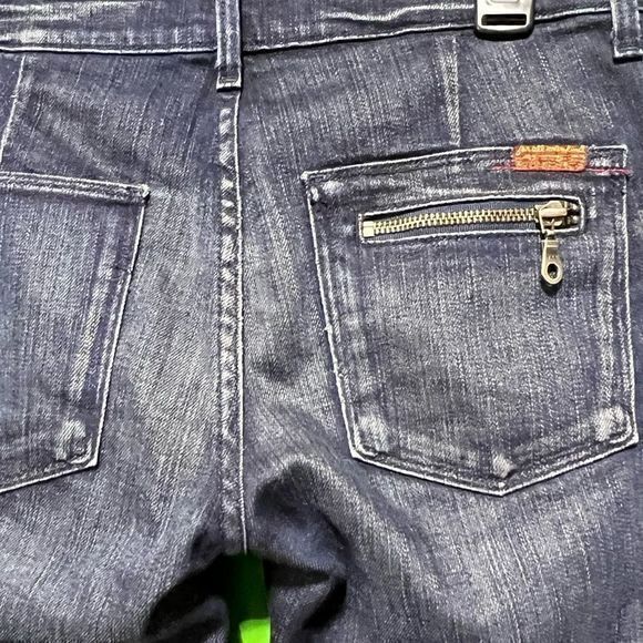 7 for All Mankind‎ Women's Jeans Straight Leg Low Rise Zip Pockets Blue Size 27 - Picture 6 of 9